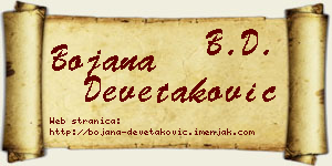 Bojana Devetaković vizit kartica